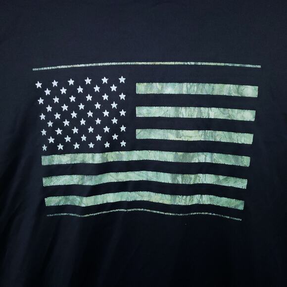 Mossy Oak Men's USA Camo Flag Graphic T-Shirt Sz Medium Short Sleeve Black - Picture 3 of 15